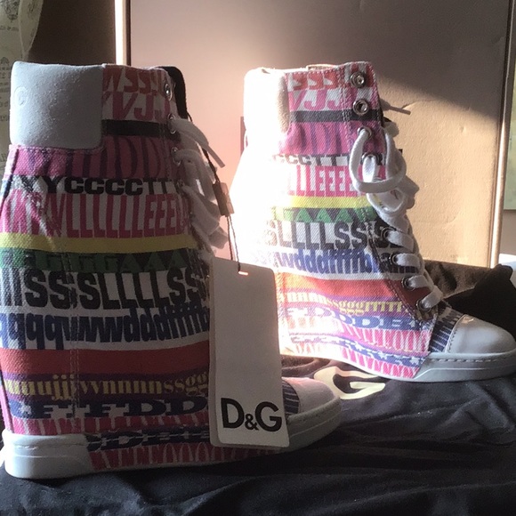 Dolce & Gabbana boots printed sneakers 37.5 D&G - Picture 3 of 8